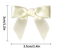 Pre-Tied Satin Gift Bows Beige (Pack of 50)