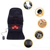 Massage Cushion, Vibrating Heat Seat Massager, Auto Car Home Office Full Back Neck Lumbar Chair Relaxation Pad(US)