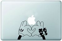 Cute Mickey & Minnie Hands Creating Heart Vinyl Decal Sticker Skin for Macbook 13" inch Pro Air Retina Mac Laptop by Trendy Accessories