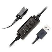 Headset QD(Quick Disconnect) Connector to USB Adapter Cable with Volume Adjuster, Mute for Speaker and Microphone Separately Compatible with Any Plantronics Headset QD Plug
