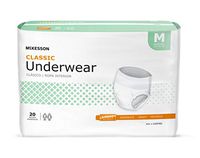MCK Brand 44323101 Absorbent Underwear Mckesson Pull On Medium Disposable Light Absorbency Uwemd Box Of 20