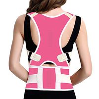 Posture Corrector Back Brace, Clavicle Shoulder Support Brace for Upper Back Pain Relief, Adjustable Lumbar Support Belt for Lower Back Pain, Improves Humpback Posture Men & Women (Pink, X-Large)