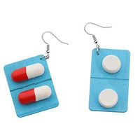 AKTAP Funny Pharmacy Student Earrings Gift Pharmacy Shool Graduation Gift Capsule Pill Board Dangle Earrings Pharmacy Technician Jewelry RX Jewelry Gift for Pharmacist (Pill Board Dangle Earrings)