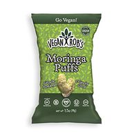 Vegan Rob's Puffs, Moringa | Gluten-Free Snack, Plant Based, Vegan, Zero Trans Fats, Non GMO | 3.5 oz Bags (12Count)