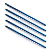 EIKdoulf02 5/8Pcs Stainless Steel Smoothie Drink Straw Reusable Durable Eco-Friendly Portable Drinking Straws Brush Connection Piece Drinkware Set - 4#