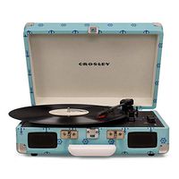 Crosley Cruiser Deluxe Portable 3-Speed Turntable with Bluetooth (CR8005D) with RCA Output (Sky Blue)