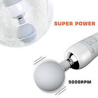 Rechargeable Hand Held Deep Tissue Massager, Whisper Quiet, Waterproof, Handheld, Cordless for Neck Shoulder Back Body Massage, Sports Recovery, Grey