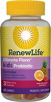 Renew Life Kids Probiotic - Ultimate Flora Kids Probiotic Gummies Probiotic Supplement- Dairy & Soy Free - 3 Billion CFU - Fruit Flavor, 60 Chewable Gummies