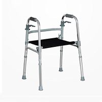 Mesurn Old Man Walker/Stand-Type Walking Stand/Lower Limb Walking Frame Aluminum Alloy Folding Adjustable with Seat Lightweight Elderly Hiking Assistant Size:63 * 44* (74-92) cm