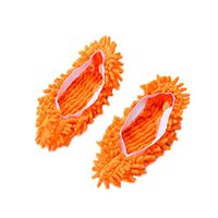 House Cleaner Lazy Floor Dusting Cleaning Foot Shoe Orange
