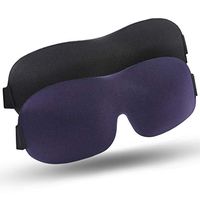 3D Sleep Mask,saillsen 3D Contoured Sleep Eye Mask, Comfortable & Super Soft Sleeping Mask with Adjustable Straps for Women & Men,with EarPlugs & Yoga Silk Bag, 2 Pack Black/Purple