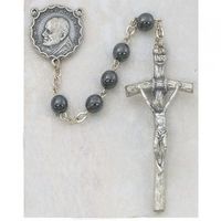 6 MM Hematite Papal Rosary