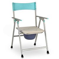 SunHai Aluminum Alloy Elderly Bedside Toilet/Pregnant Woman Bath Chair/Multifunctional Chair/Stool Collapsible Mobile Height Adjustable Toilet