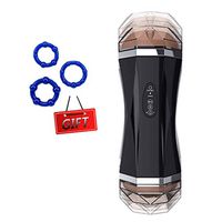 Double Head 2 in 1 Safe 8 Speed 3D Intelligent noiseless Men's deep Throat Cup, simulating The Real Girl's PssèyVàgìne Gift Black