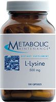 Metabolic Maintenance L-Lysine - Pure 500mg Amino Acid No Fillers, Bone + Connective Tissue Support (100 Capsules)