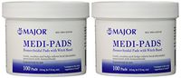 Medi-Pads Maximum Strength With Witch Hazel Hemorrhoidal Hygienic Cleansing Pads 100 Ct Jar Compare to Tucks Pack of 2 Jars Total 200 Pads (2)