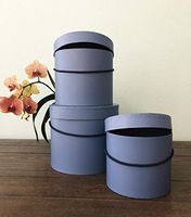 [USA-SALES] Premium Quality Round Flower Box, Gift Boxes for Luxury Flower and Gift Arrangements, Set of 3 pcs, with Lids, Size (S/M/L), Matte Blue