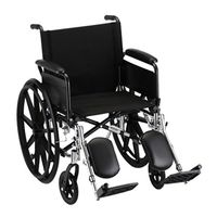 Nova MedicalProducts Healthcare 20" Lightweight Wheelchair with Full Arms and Elevating Leg Rests