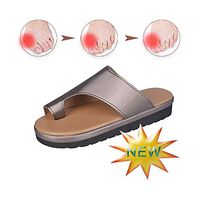 TXHYQ Bunion Relief Orthopedic Bunion Corrector Toe Bunion Corrector Casual PU Leather Comfy Platform Sandal Shoes,Brass,39