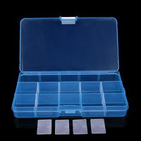 Jocund Home Plastic Box 18 Slots Transparent Jewelry Storage Box Practical Craft Bead Organizer Box