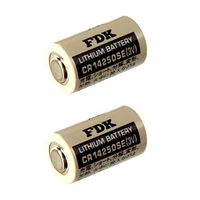 Two Exell PLC-7 CR14250SE 3V 1/2 AA Laser Lithium Battery Button Top Made in Japan Used in Numerical Control Systems Personal Computers and Other Electronics Replaces Sanyo CR12600SE CR2NP