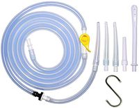 Enema Tubing Replacement Pack for Bucket and Silicone Bag - Includes Clamp, Stopcock, 4 Nozzles, Single-Way Valve, and 6ft Tube Stopcock Tap, Clamp & Hook