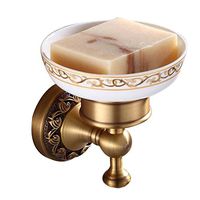 AUSWIND Antique Bronze Brushed Brass&Carved Wall Mounted Bathroom Hardware HW (Soap Dish Holder)