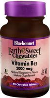 Bluebonnet Nutrition EarthSweet® Chewables Vitamin B12 Natural Raspberry -- 2000 mcg - 90 Chewable Tablets - 3PC