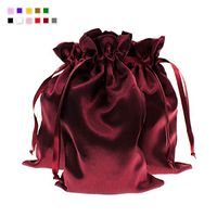 Knitial 3" x 4" Wine Color Satin Gift Bags, Jewelry Bags, Wedding Favor Drawstring Bags Baby Shower Christmas Gift Bags 50 per Pack