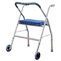 Walkers Old People Stainless Steel with Front Roller with Seat, Foldable Walking Aid