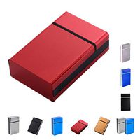 roygra Cigarette Case King Size (18-20 Capacity) One-Handed Operation Sturdy Cigarette Holder Metal Exterior and Plastic Inner (Red)