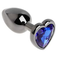 Qksky Beginner Stainless Steel Plug Aluminum Alloy Heart Shaped Rhinestone Toys for Women Men