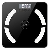LEADZM Digital Body Weight Fat Scale with HD Backlit LCD Display, Step-On Technology, 180Kg Max Capacity/0.1kg Division Value, 6mm Tempered Glass (Black dbc3757)