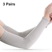 Arm Sleeves for Men Women - Silmy 3 Pairs UV Protection Cooling Arm Sleeves Sunblock Long Sun Sleeves Hands Arm Covers Long Sleeve for Cycling, Driving, Golf, Basketball & Outdoor Activity (Grey)