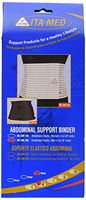ITA-MED Men’s Breathable Abdominal/Back Support Binder AB-208: White Medium
