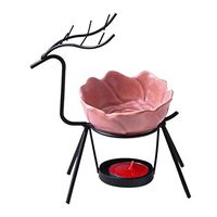 Oil Burner,Gallity Stainless Steel Deer Burner Candle Aromatherapy Oil Lamp Decorations Aroma Furnace (Black)