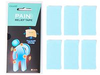 GreenE Pain Relief Tape, 6-PCS Patch, 4-Way-Stretch, True-Kinesio-Therapeutic, Bio Far-Infrared, 36-HR Long-Lasting (1.9in. x 3.9in. x 6pcs precuts) (Blue)