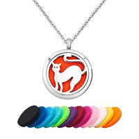 Moonlight Collection Cat Essential Oil Diffuser Necklace Pet Kitten Aromatherapy Locket Pendant + Refills