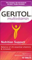 Geritol Multi-Vitamin Nutritional Support Tablets, 40 Count, Multivitamin/Multimineral Supplement for Adults, High in Vitamin A & Vitamin C