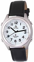 Men's Atomic Talking Watch - White Face with Black Numbers