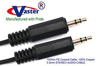 Stereo Cable, 25 Ft 3.5mm Gold Plated (1/8") Stereo Male/Male Mini Plug Patch Cable