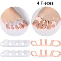 2 Pairs Toe Bunion Cushion 2.0 and Separators, Elastic Toe Bunion Separators and Gel Toe Stretchers for Yoga, Hammer Toe, Relaxing Toes for Women and Men (Indoor/Outdoor Set)