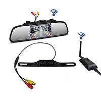 YIMU 5" Rearview Mirror Digital Wireless for Car/SUV/Pickup/Truck/Van/RV/Trailer Single Power Rear View System Driving/Reversing Use IP67 Waterproof Night Vision