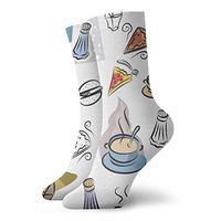 YIEOFH Fast Food Pizza Burger Soup Novelty Boys Girls Fashion Cute Funny Casual Art Crew Socks