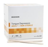 Tongue Depressor, McKesson, Senior 6 Inch Wood 17.5 mm Wide Blade, 24-202 - Case of 5000