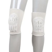 uxcell Gym Football Pair Elastic Knee Support Pad Protectors Braces Grey White