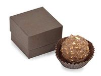 Rigid Truffle Candy Boxes - Single Truffle Chocolate Embossed 1-5/8x1-5/8x1-1/4" - 2 Pc Box - (3 Packs; 24 Per Pack) - WRAPS-TBR1CH