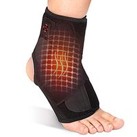Heated Ankle Brace Wrap, Heated Ankle Support with PE Board Strength Stabilize for Men and Women, Adjustable 3 Level Controller Hot Therapy for Ankle Sprain, Arthritis, Strain and Fatigue