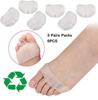 Metatarsal Pads, Ball of Foot Cushion (6 PCS) *New Material* Forefoot Pads, Breathable & Soft Gel, Best for Diabetic Feet, Callus, Blisters, Forefoot Pain,Metatarsal Cushion Mortons Neuroma- Soft Gel