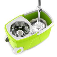 Rotating Mop And Bucket System, 360° Automatic Spin Swivel Mop Home Floor Cleaning Tool (Color : Green)